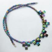 18inch Rainbow Plating Paved Hematite Beads Strands Necklace